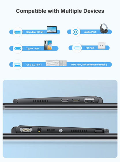 Uperfect Unify Y Touchscreen Portable Monitor 15.6" FHD 1080P IPS Screen with Adjust Kickstand 2000:1 USB C HDMI HDR Display