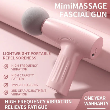 Muscle Mini Pink Massage Gun Deep Tissue Handheld Massage Gun Therapy Gun Fascia Gun Massagegun Massagers Handheld Deep Tissue