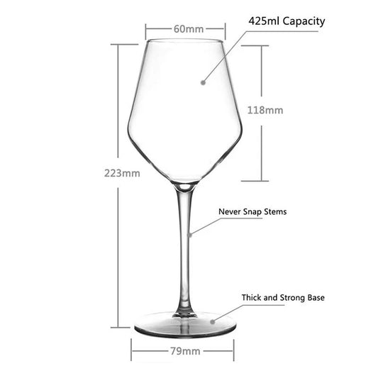 High-Capacity Premium Quality Tritan Plastic Stemware Wine Glass Unbreakable Transparent Goblet Clear Impid