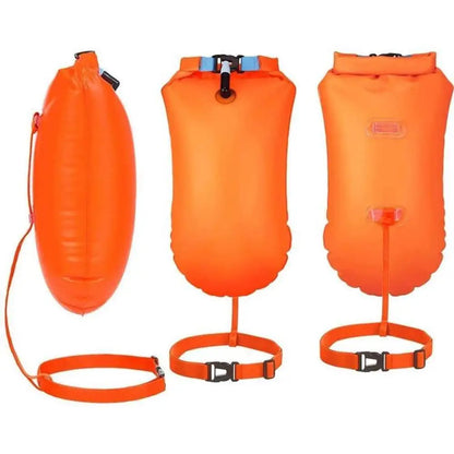 Outdoor Safety Swimming Buoy Multifunction Swim Float Bag with Waist Belt Waterproof PVC Lifebelt Storage Bag for Water Sports