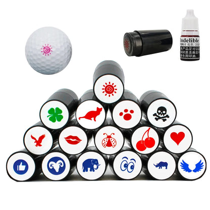 1 Pcs Golf Ball Stamper Stamp Marker Quick Drying Impression Durable Long Lasting Various Patterns Plastic Golf Accessories