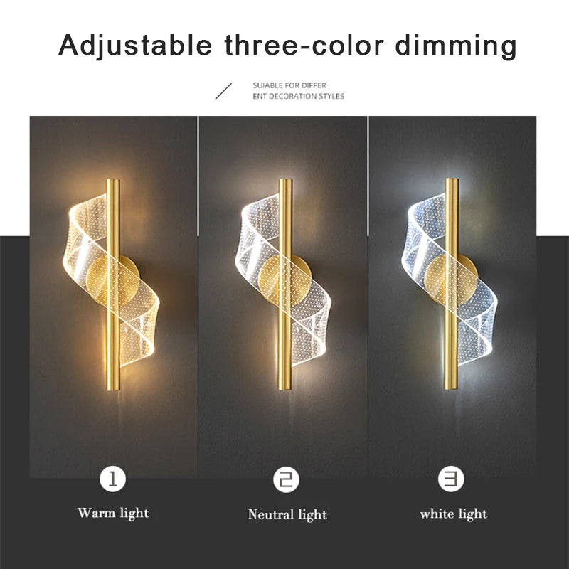 Modern Led Wall Light Nordic Rotation LED Wall Lamp for Living Room Bedroom Bedside Aisle Home Decor Indoor Sconce Lighting