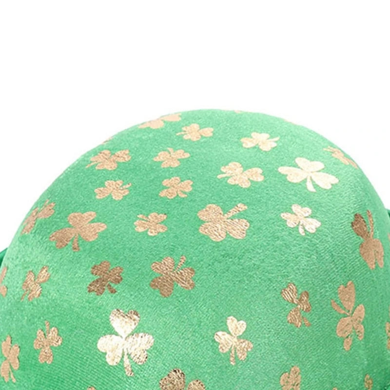 Patrick Day Green Fedora Hat Glittering Shamrock Hat Irish National Day Celebration Party Hat Props Carnival Accessory