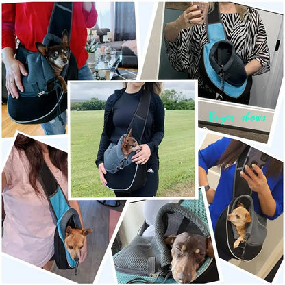 Pet Dog Carrying Bag Sling Carrier Bag Portable Comfortable Breathable Hand Free Shoulder Crossbody Bag for Dogs Accessories