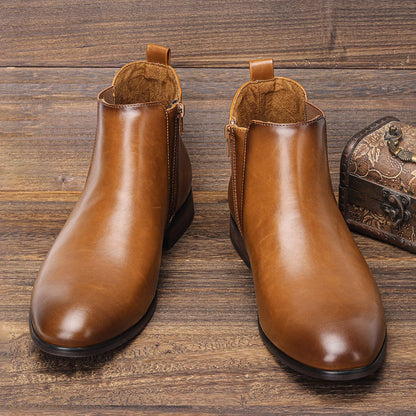 7-13 Chelsea Boots Men Brand Comfortable Fashion Leather Boots #Dx214