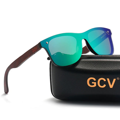 GCV Natural Wooden Photochromic Sunglasses Men Polarized Fashion Sun Glasses Original Wood Oculos De Sol Masculino