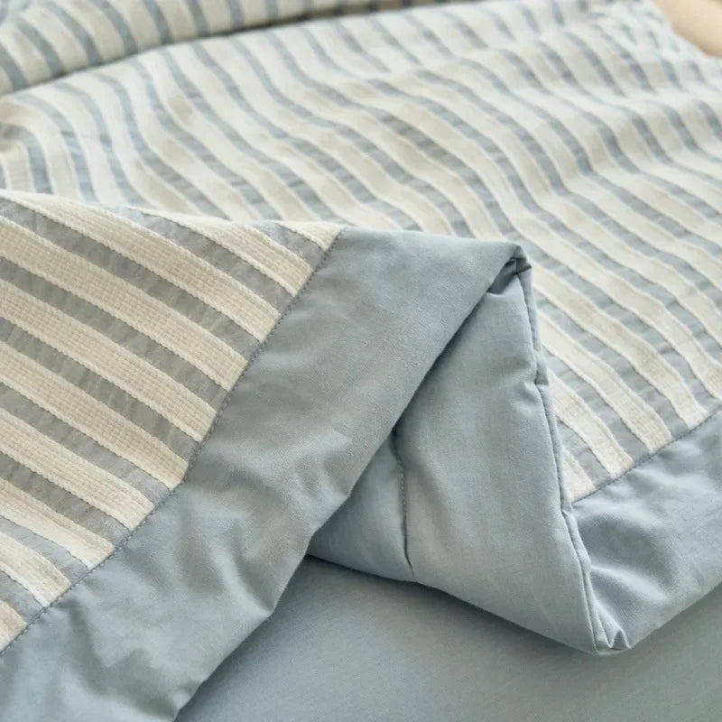 High-end Jacquard Summer Quilt 100% Cotton Fabric Soya Fiber Filling Thin Comforter Soft Skin Fiendly Summer Blanket