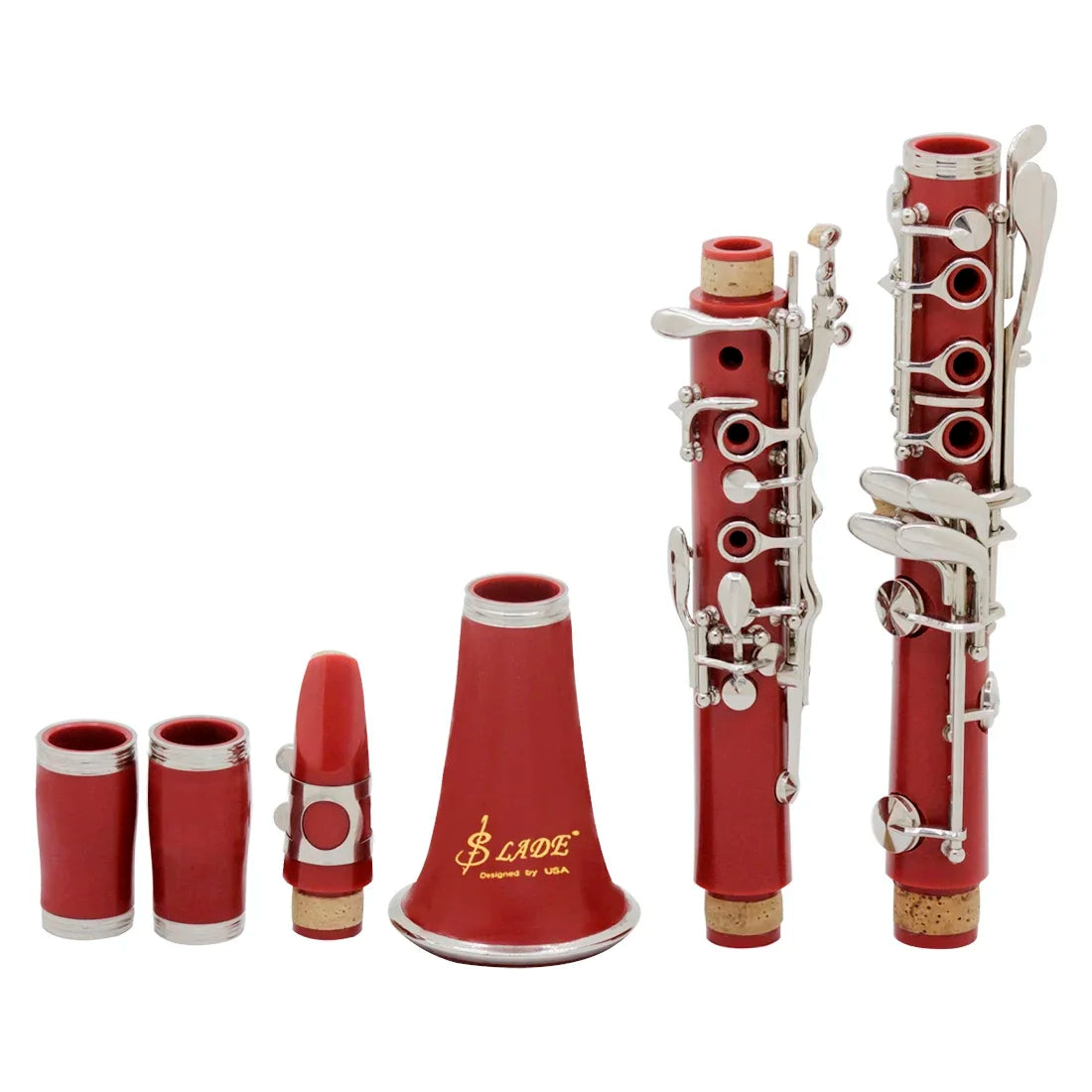 SLADE Clarinet Bb Clarinet 17 Keys 6 Rings Red Clarinet Blackwinds Professional Woodwind Instruments With Accessories Bag