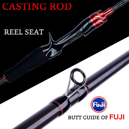 BIUTIFU Traveller Spinning Casting Fuji Lure Mini Rock Fishing Rod 1.8/2.1/2.4/2.7/3.0m Carbon Baitcasting PHISHGER Fast 5-42g