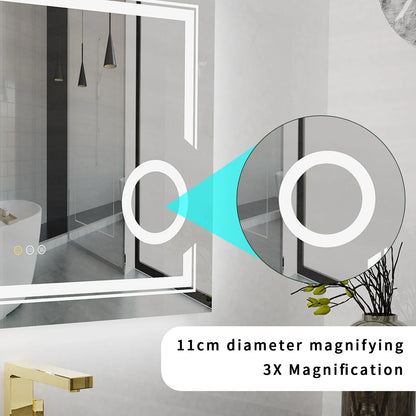 LUVODI LED Mirror Bathroom Wall Mounted Magnifying Mirror for Washroom Toilet Shower Vanity Makeup Shaving Mirrors