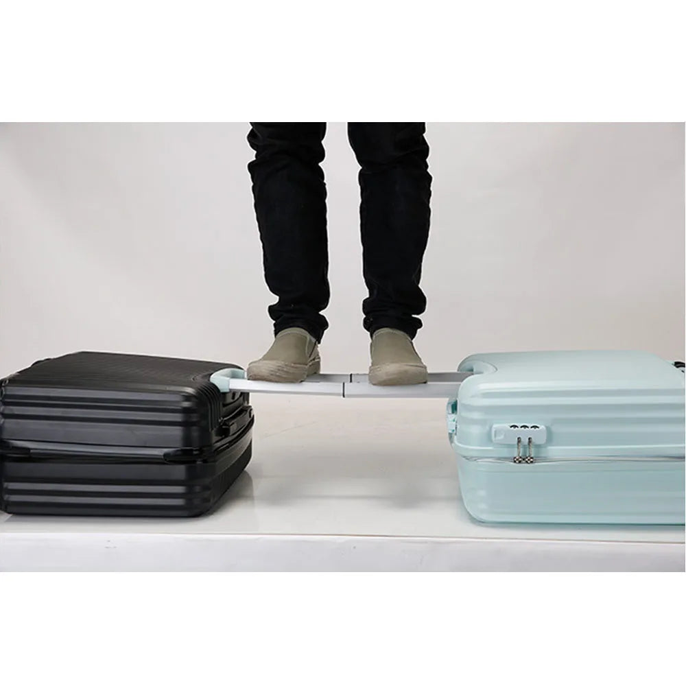 Blue Waterproof Explosion-proof Lady Travel Suitcase Women's Makeup Luggage Bags Size:41-23-44cm