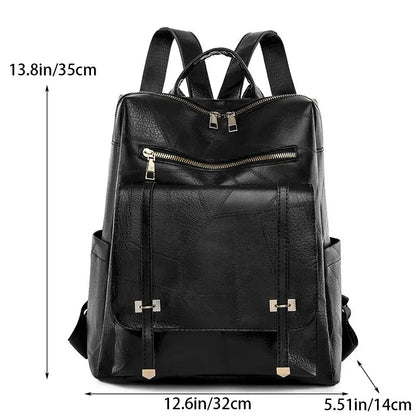 Vintage Women's Bag Large Capacity Leather Daily Commute Travel Women's Backpack Shopping