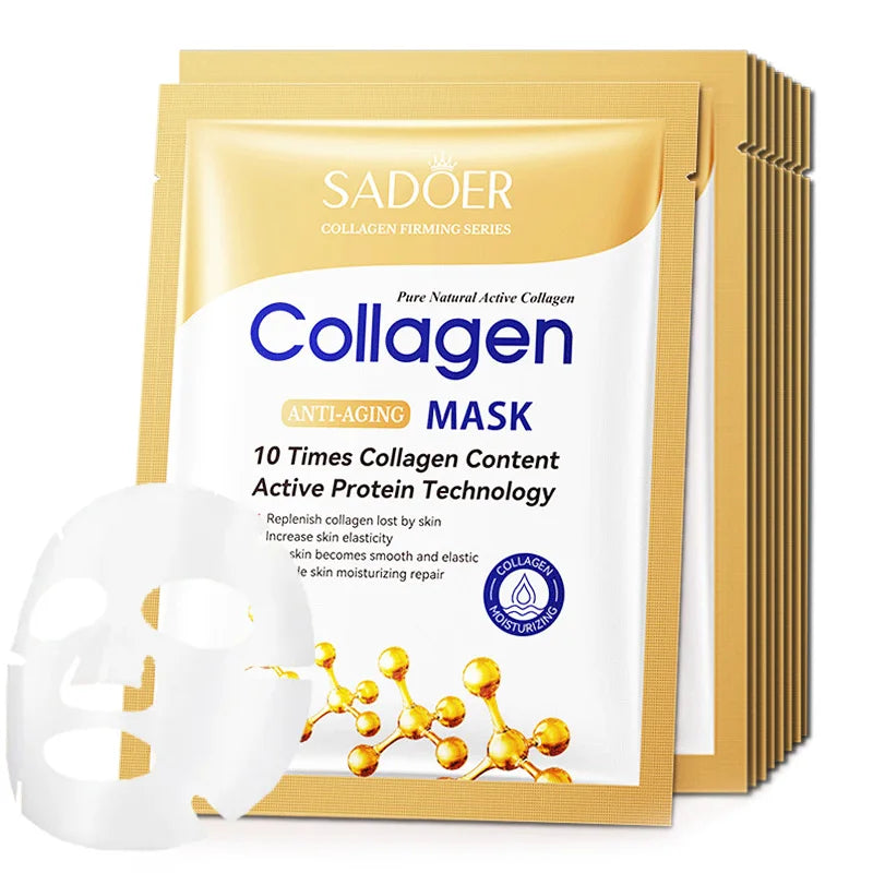 SADOER Collagen Face Mask Moisturizing Firming Hydrating Brightening skincare Face Sheet Mask Facial Masks Skin Care