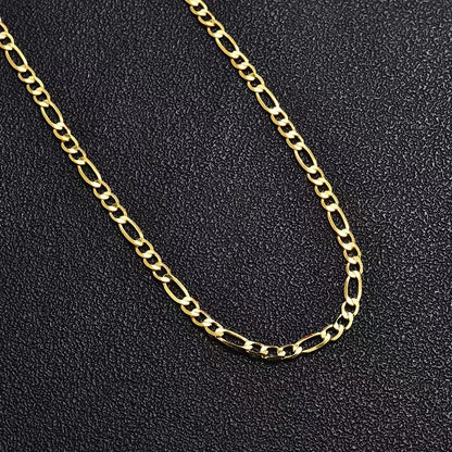 Original designer 20-60CM Wholesale 18K gold Plated luxury 4MM Necklaces sideways chain for Men woman Boy lady fashion Jewelrys