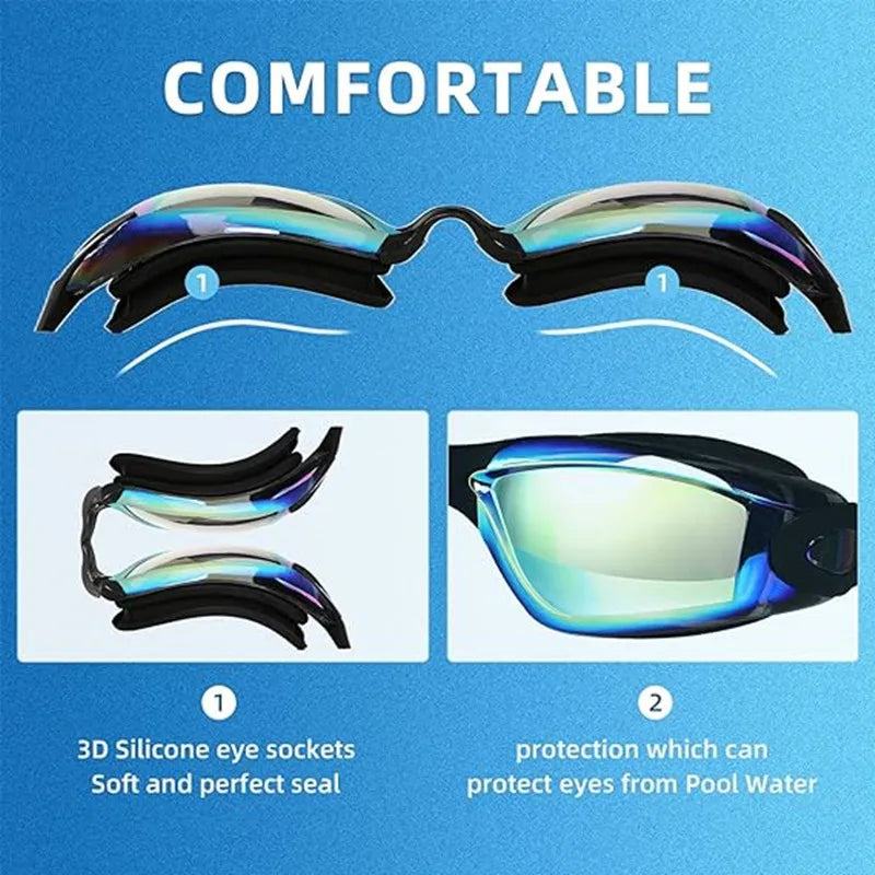 ARENA Professional Adult Anti-fog Swimming Goggles with Earplugs Men Women Swim Leak Proof Adjustable UV Protection Eyewear