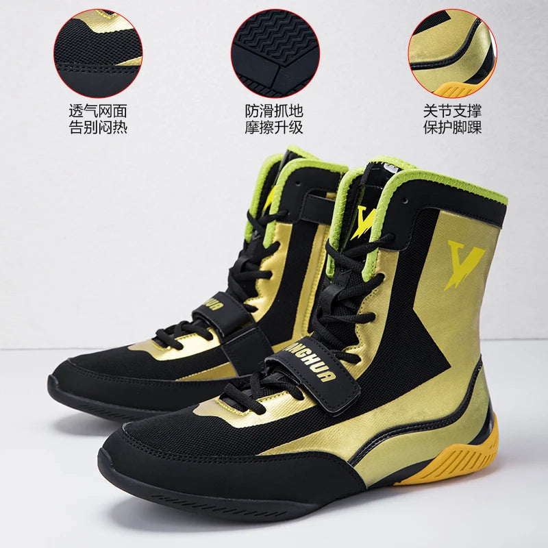 New Pro wrestling and boxing shoes, men's mesh breathable training, flying wrestling boots, lightweight sneakers