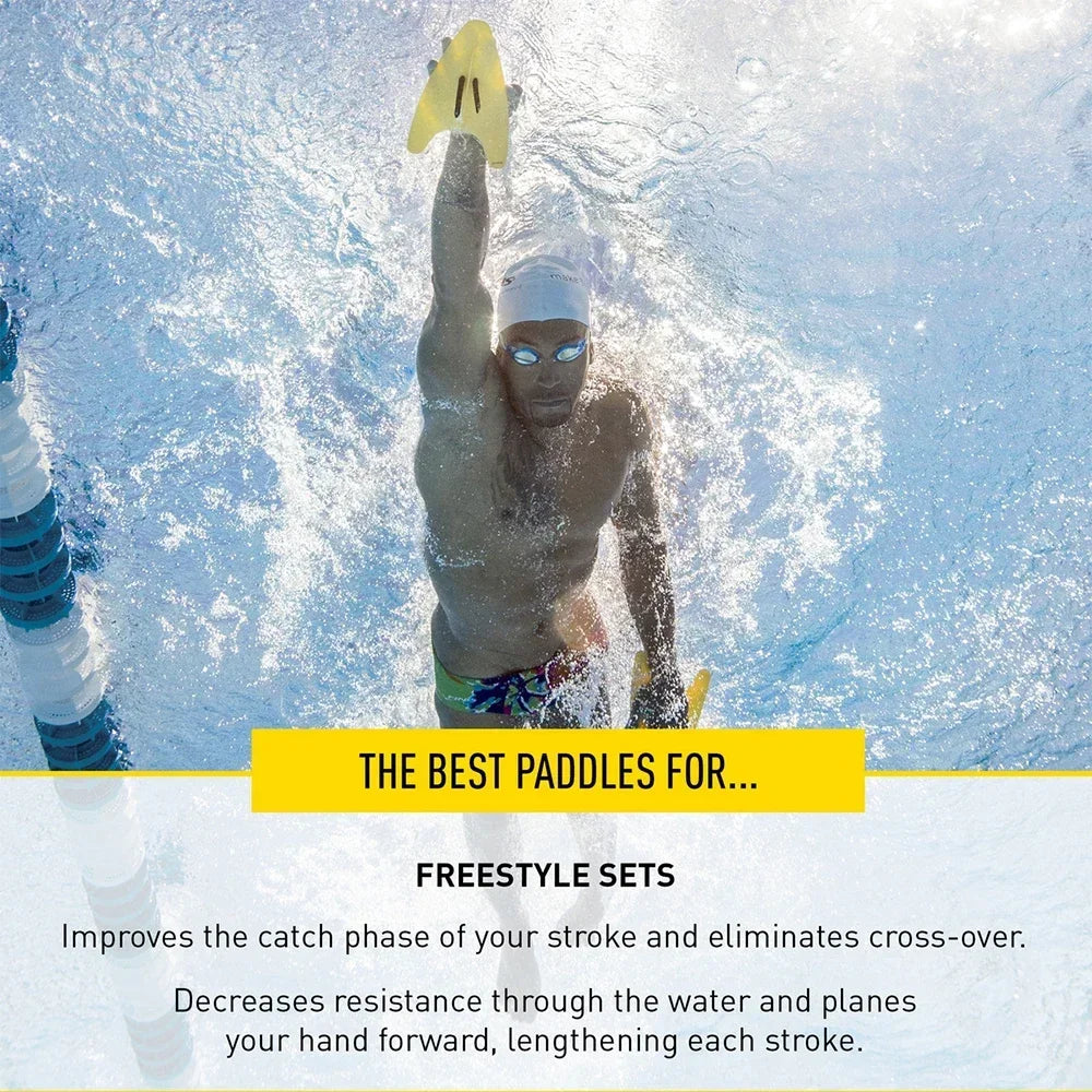 FINIS Iso Swimming Paddles Swimming Ergonomic Paddles Professional Strokes Practice Correction Swim Training Paddle