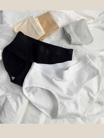 IG-Inspired! 4-Pack Minimalist High-End Panties - Solid Colors, Breathable, 100% Cotton Crotch for Ultimate Comfort,Girls & Wome