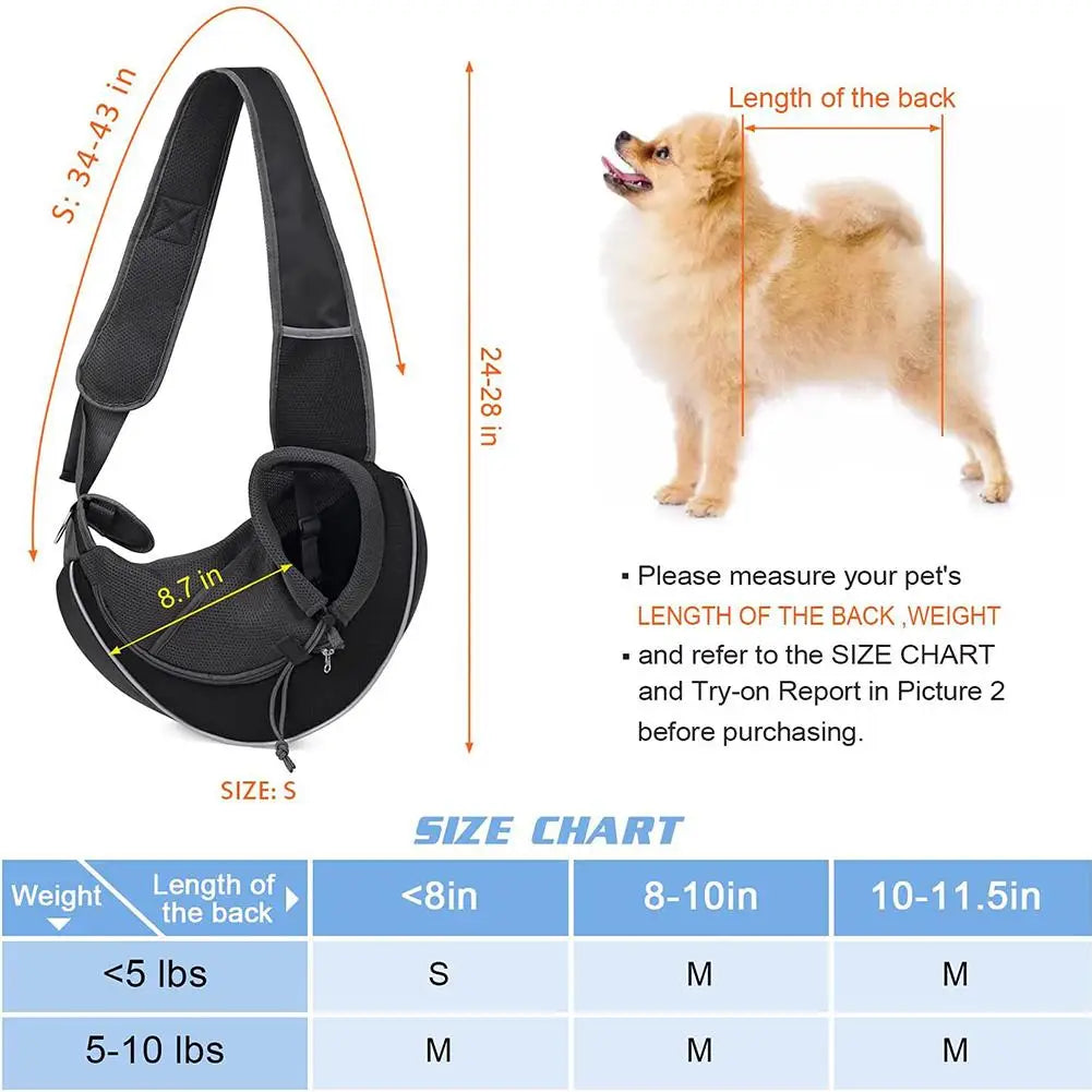 Pet Dog Carrying Bag Sling Carrier Bag Portable Comfortable Breathable Hand Free Shoulder Crossbody Bag for Dogs Accessories