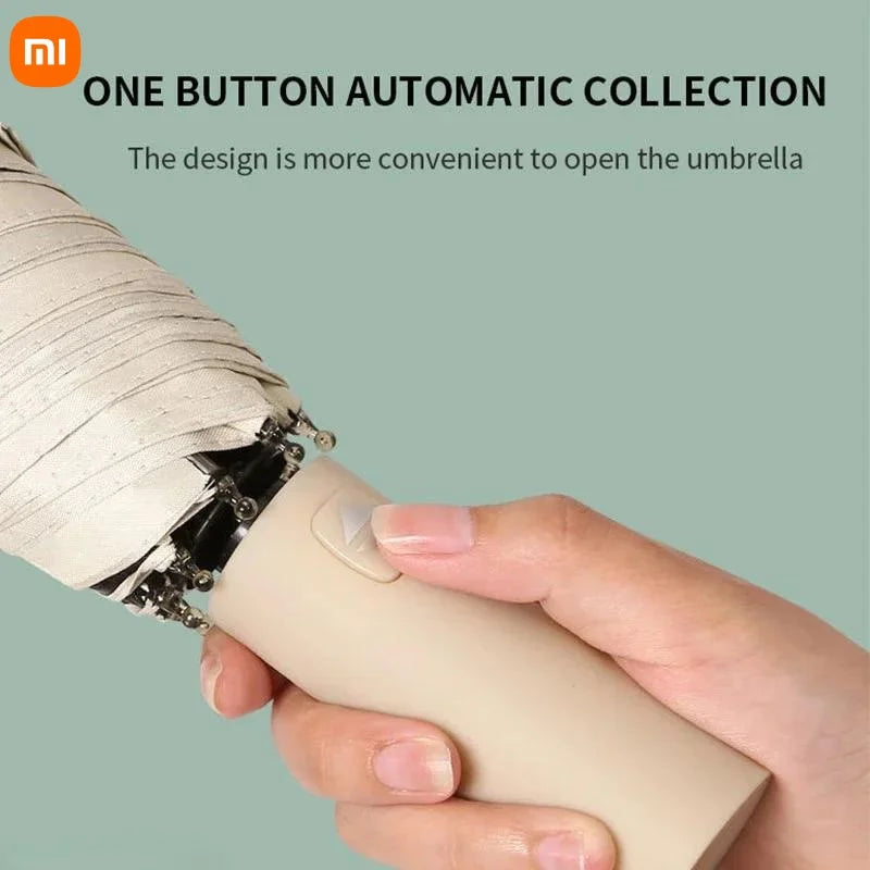 Xiaomi Automatic Umbrella 24 Bone Solid Color Automatic Umbrella Light Collapsible Large Size Outdoor Sunshade Uv Protection