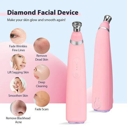 Foreverlily Portable Diamond Peeling Machine Microdermabrasion Facial Cleaning Device Exfoliation Vacuum Blackhead Remover