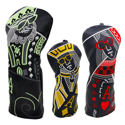 JQK Golf Club #1 #3 #5 Wood Headcovers Driver Fairway Woods Cover PU Leather High quality Putter Head Covers