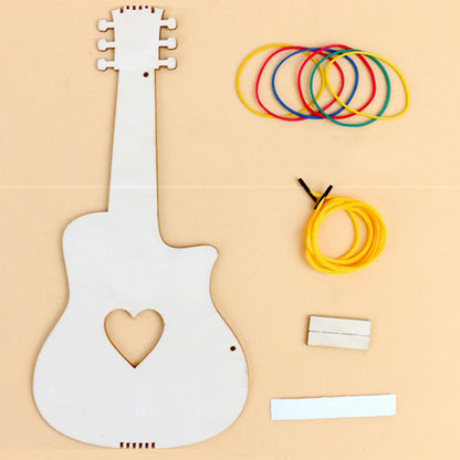 Wooden Handmade DIY Guitar Toys For Kids Drawing Painting Grafffti Filling Coloring Creative Art And Craft Children Musical Toy