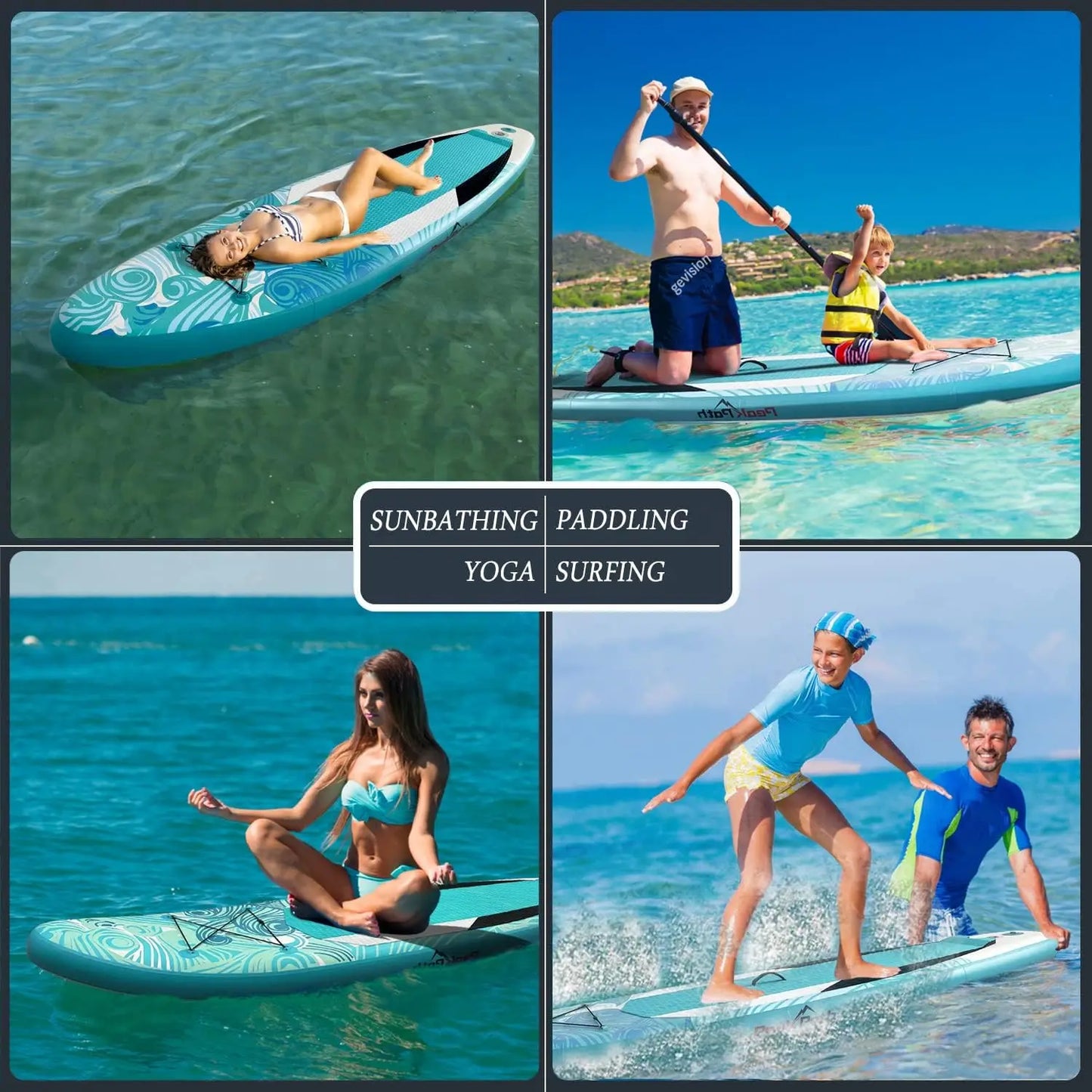 Inflatable Stand Up Paddle Board (6’’ Thick) with Premium SUP Accessories&Bag,Bottom Fin for Paddling,Surf Control,Non-Slip Deck