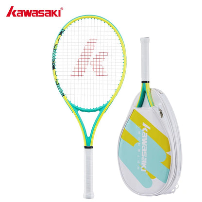 Kawasaki Tennis Racquet Shock Absorber-100 Carbon Fiber Oval Frame Mid-level Training Tennis Racket with Tennis Bag