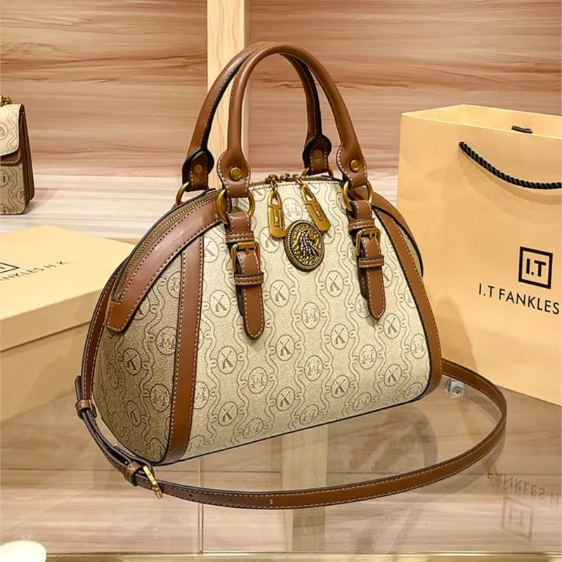 Women's handbag, fashionable and luxurious brand handbag, new high-end leather shoulder bag, designer retro crossbody bag