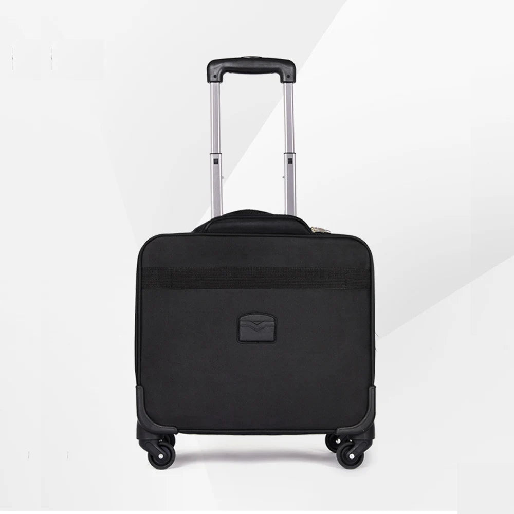 Black Oxford Cloth Waterproof Suitcases Luggage For Women/Men 18" Large Size With Spinner Aluminum Alloy Telescopic Rod