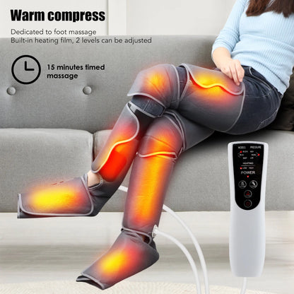 Electric Foot Leg Massager Air Pressure Stereo Circulation Massage Therapy Promote Blood Circulation Relieve Calf Muscle Fatigue