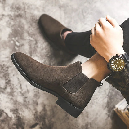 Chelsea Boots Suede Leather Boots Height Increase 2.3" or "3.1"
