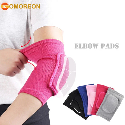 GOMOREON 1Pair Compression Elbow Pads Arm Brace Support Fitness Arm Protector Volleyball Basketball Breathable Elbow Wraps