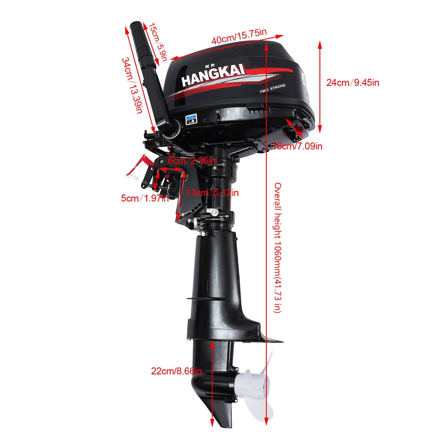 2 Stroke Motor Fishing Boat Engine Water Cooling CDI System Outboard Machine 6HP Short Shaft Petrol Engine