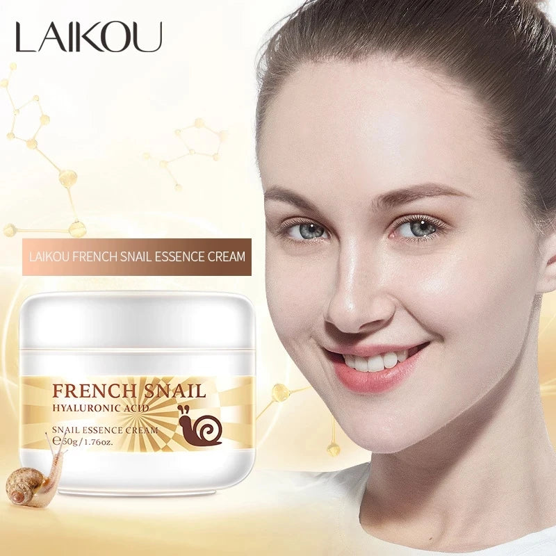 Snail Face Cream Improve Dry Rough Skin Wrinkle Brightening Facial Hyaluronic Acid Moisturizing Nourishing Serum Skin Care