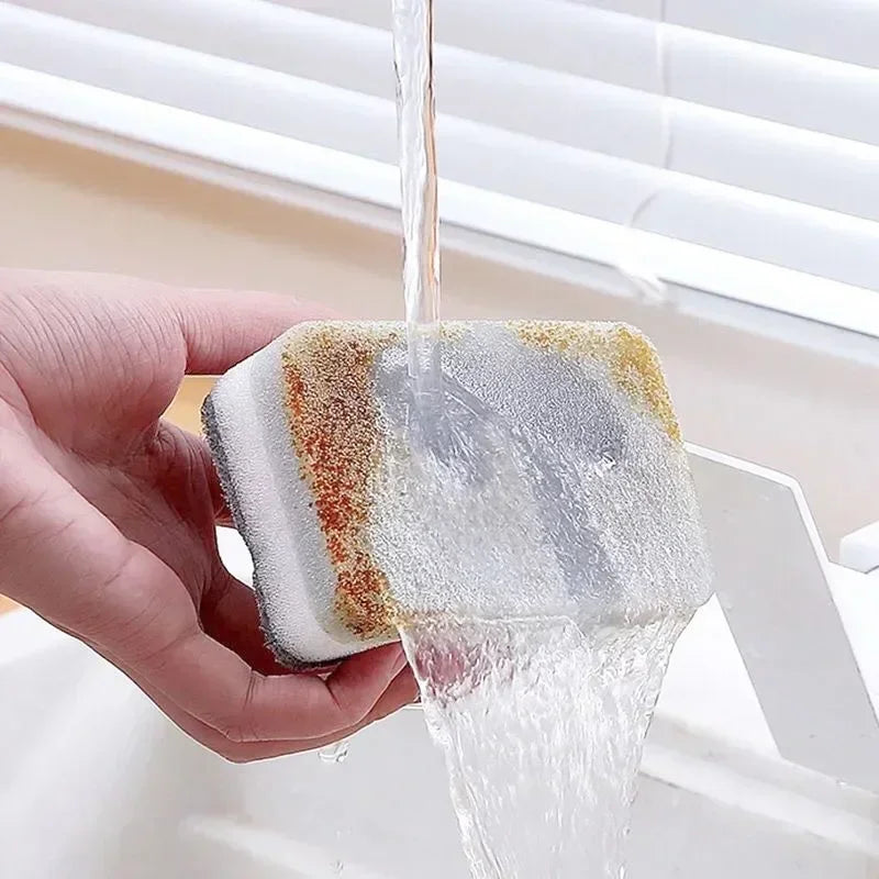 Magic Three Layers Cleaning Sponges Reusable Pan Pot Dishwashing Scouring Pads Household Kitchen Sponge Wipes Brush Clean Tools