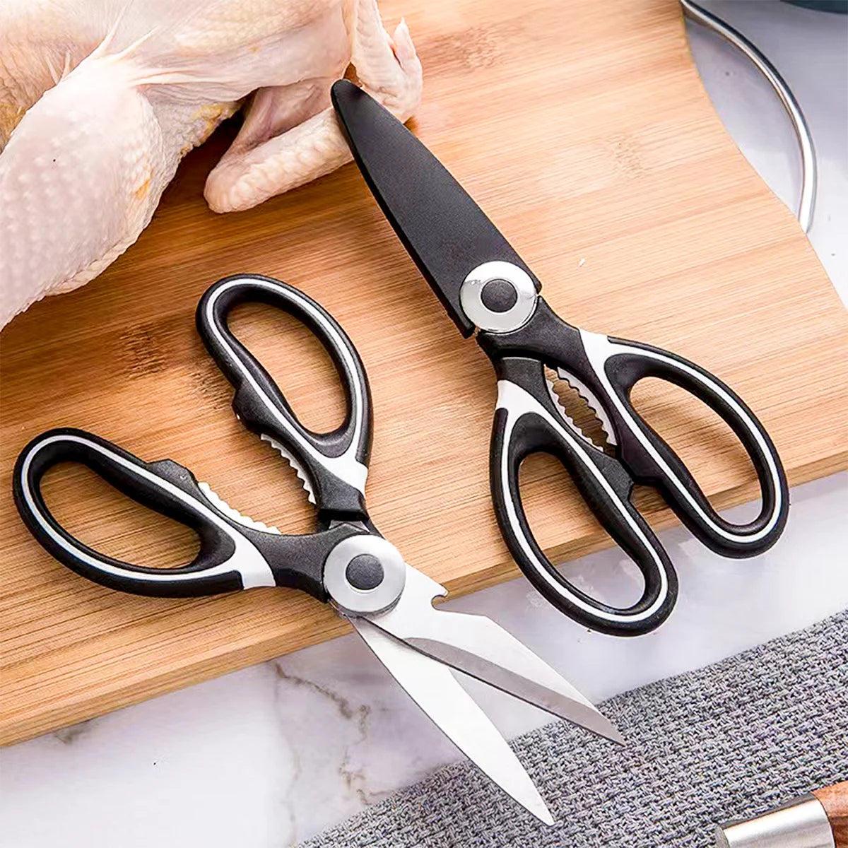 Multifunction Kitchen Scissors Plastic Handle Stainless Steel Scissors Kitchen Tijeras De Cocina Chicken Bone Scissors