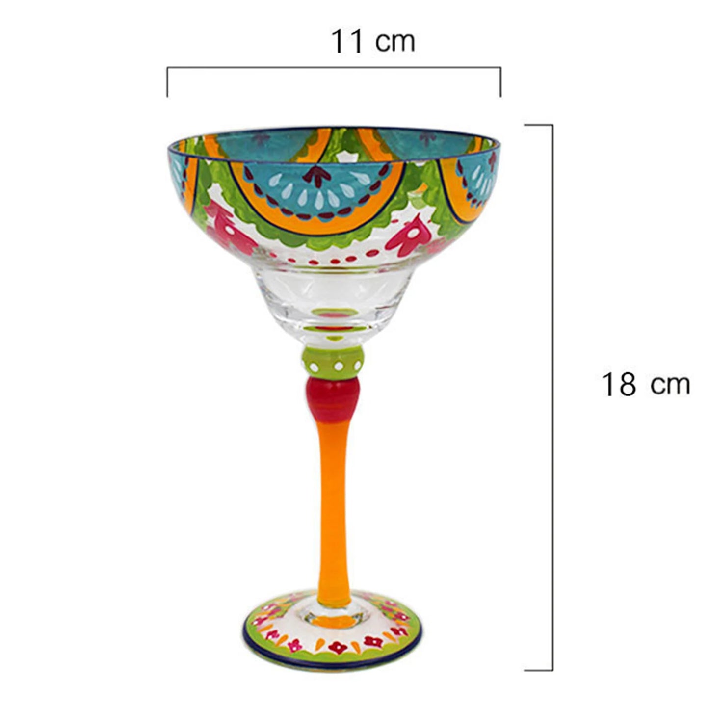 Painted Margarita Wine Glass Crystal Glass Hand-painted Cocktail Glass Alicia Home Goblet for Home Bar Wedding Party Dropship