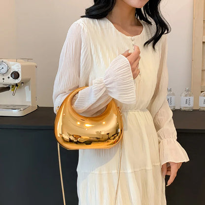 MOODS Evening Clutch Bags For Women Luxury Designer Purses And Handbags Golden Wedding Dinner Party Round Handle Wrist Bag