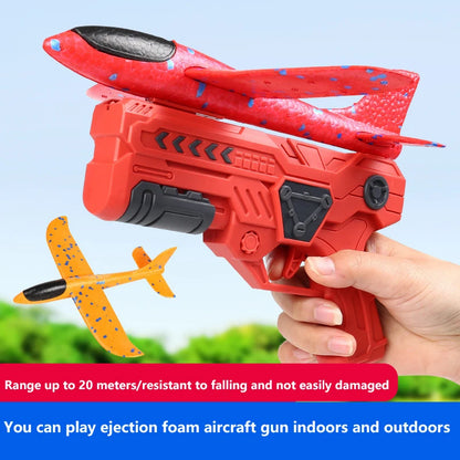 Outdoor Games Kids Glider Flight Flying Throw Foam Plane Shooting Gun, Catapult Plane Launcher Toy for Kids, Shooting Toy