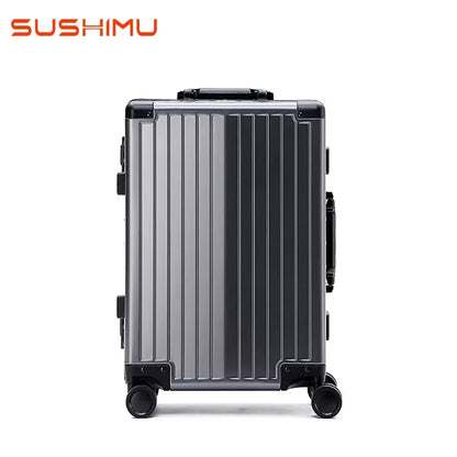 All-aluminum-magnesium alloy trolley suitcase, spinner wheel, aluminum alloy suitcase, metal box, password boarding suitcase