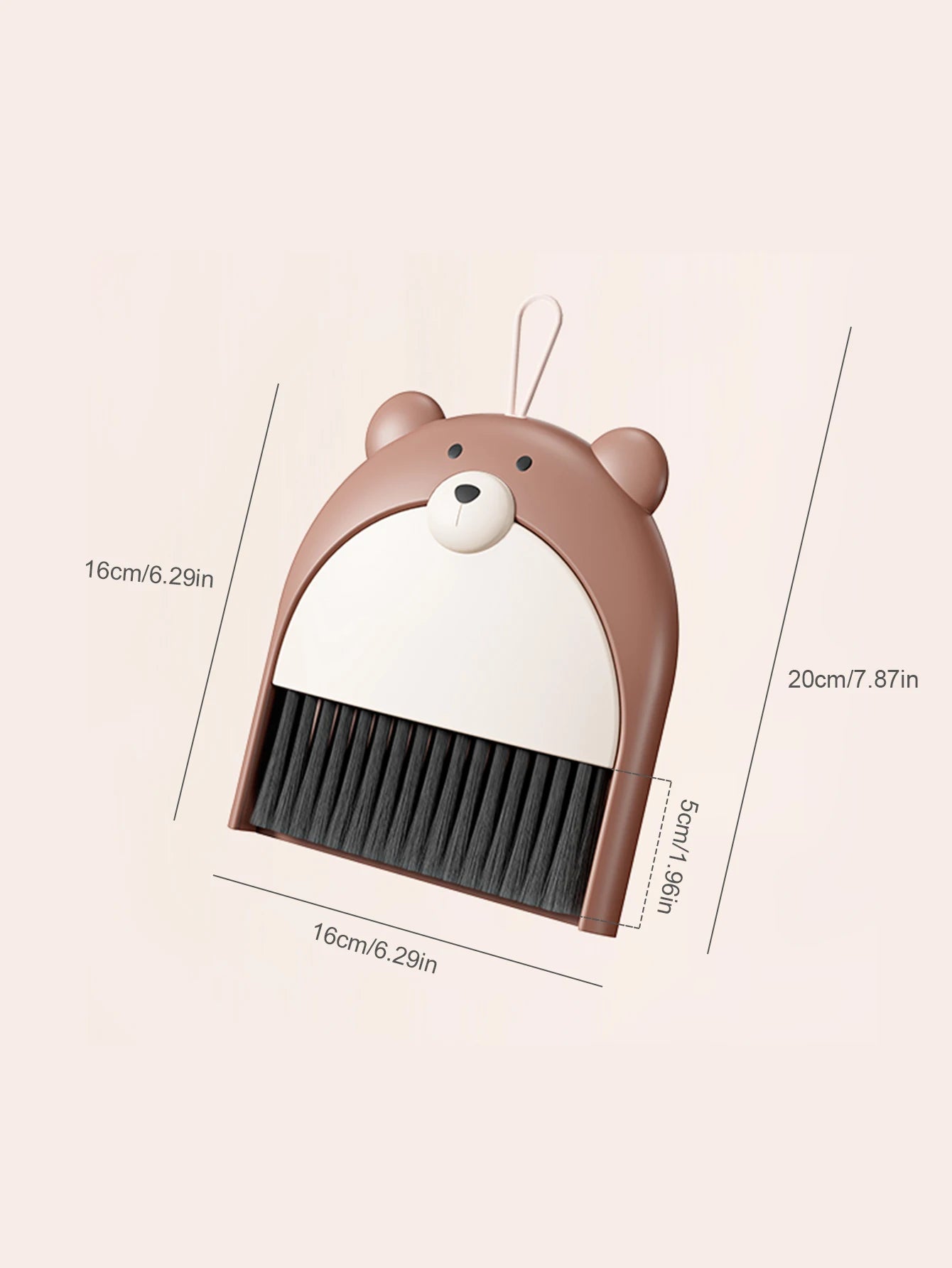 Small Broom Dustpan Set Cartoon Teddy Bear Household Desktop Garbage Shovel Small Dustpan Mini Foldable