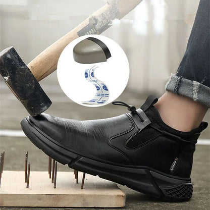 Fashion Safety Shoes Men's Work Steel Toe Caps Male Indestructible Protective Shoes Puncture-Proof Security Footwear Work Boots