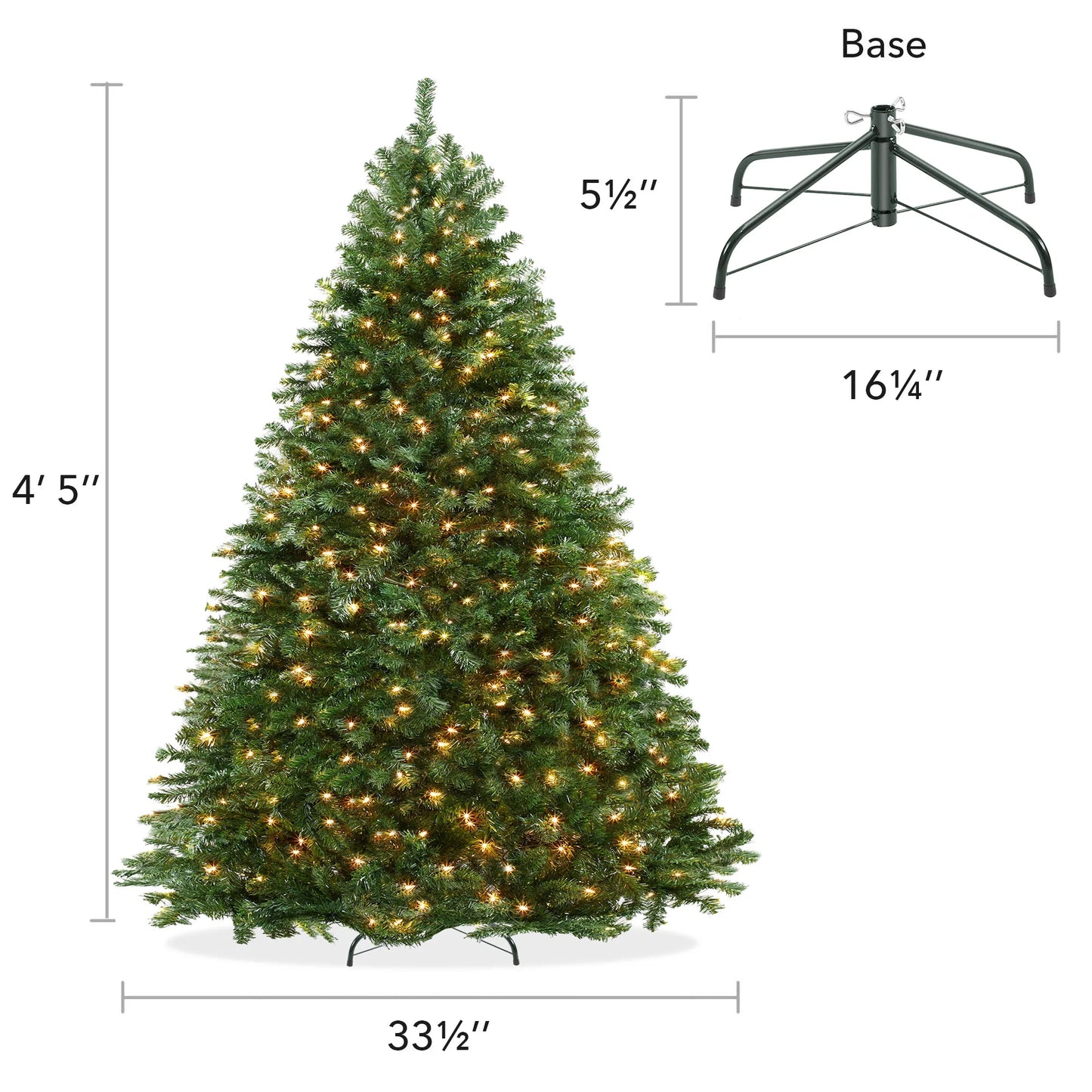 Pre-Lit Realistic Green Spruce Artificial Holiday Christmas Tree and Stand united states