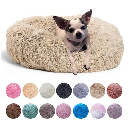 Super Soft Dog Bed Long Plush Cat Mat Dog Beds For Large Dogs Bed Labradors House Round Cushion Winter Warm Sleeping Pet Bed