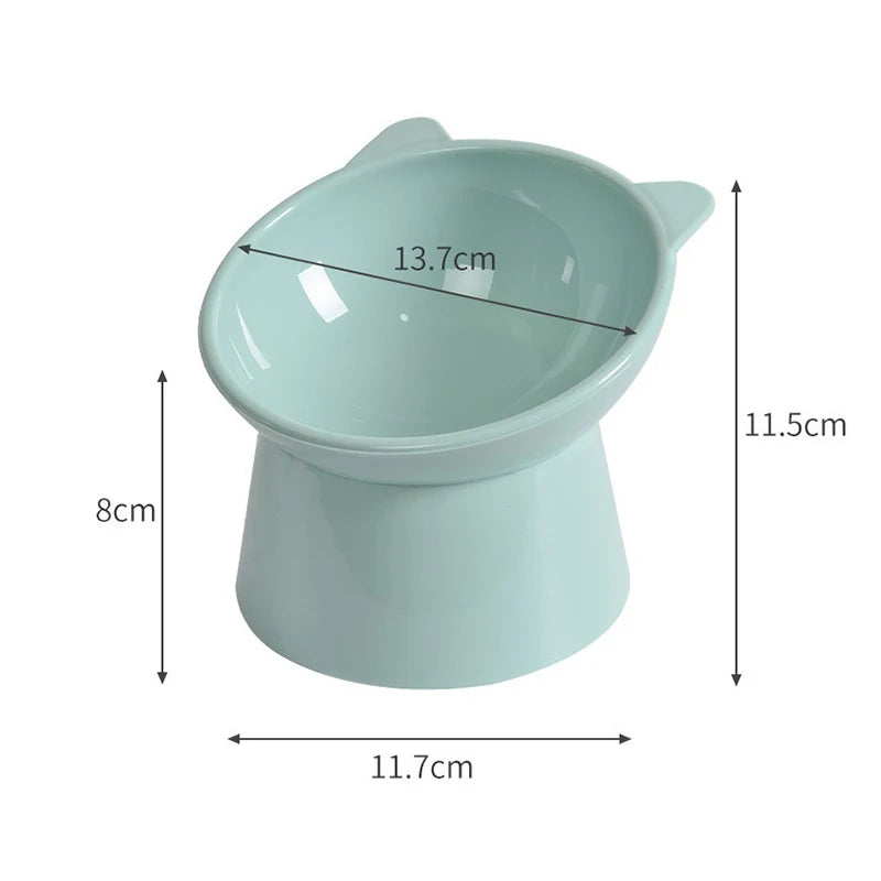 New Pet Cat Dog Bowl High Foot Dog Bowl 45° Neck Protector Cat Pet Food Water Bowl Anti-Overturning Binaural Pet Feeding Bowl