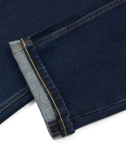 SIMWOOD 2024 Autumn New 13oz Tiny THERMOLITE Fabric Jeans Men Plus Size High Quality Denim Trousers