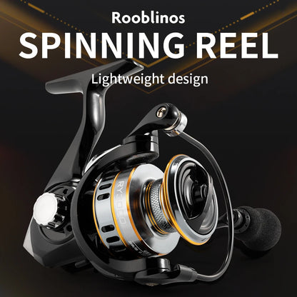 Rooblinos RY Spinning Reels Ultralight Metal 5.2:1 Gear Ratio Saltwater or Freshwater 17kg Max Drag Fishing reels