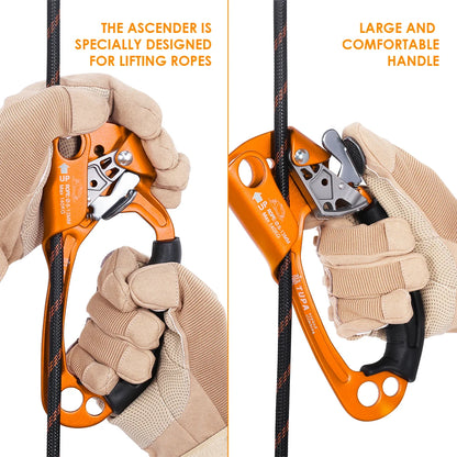 Outdoor Hand Ascender Climbing Ascender 8-13mm Vertical Rope Access Climbing Rescue Caving